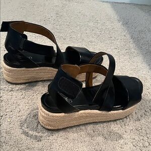 Franco Sarto Black Espadrille Wedges